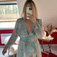 ROBE FLEURS BLEU - MaisonKLLY