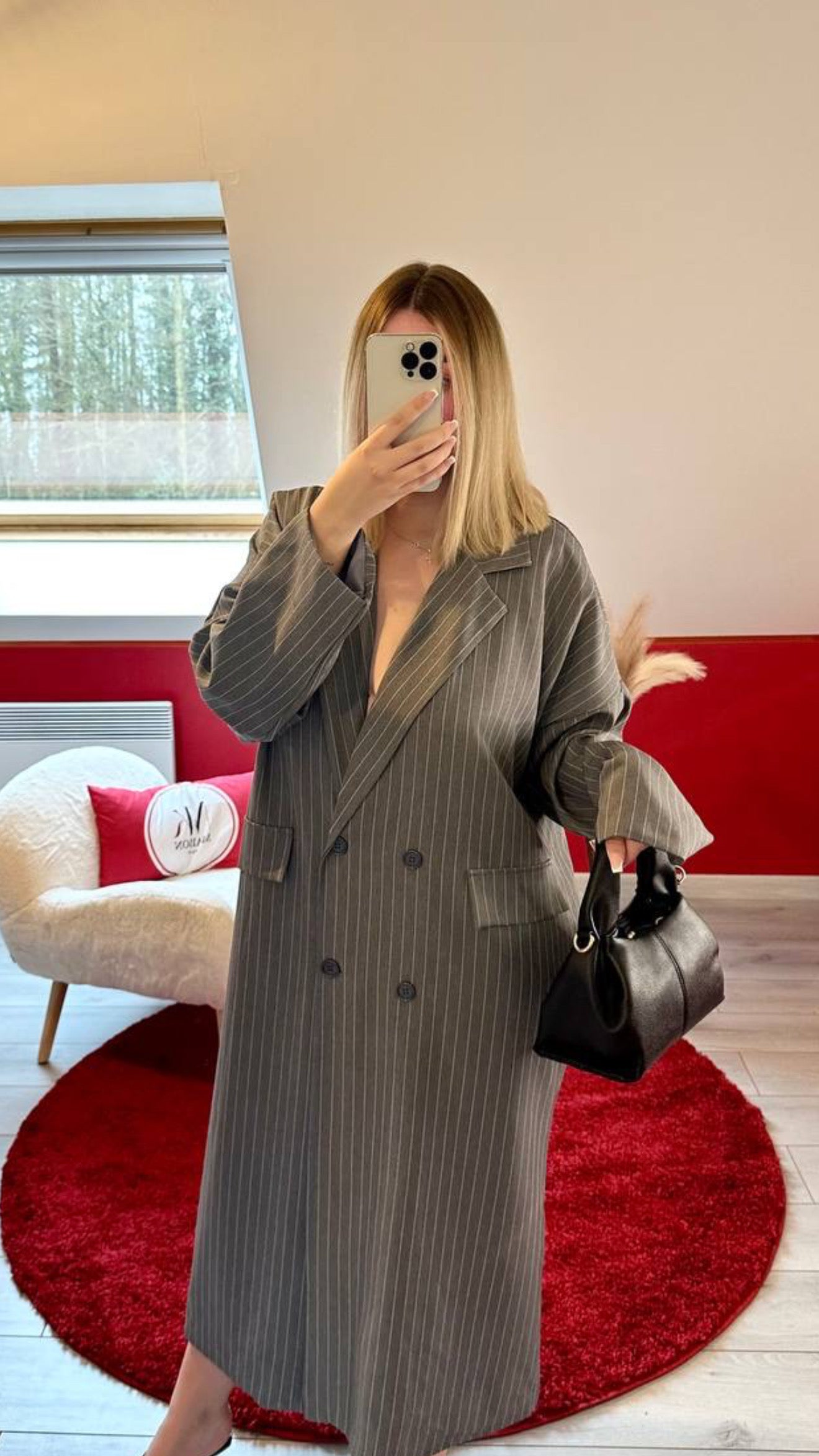 VESTE BLAZER OVERSIZE GRISES - MaisonKLLY