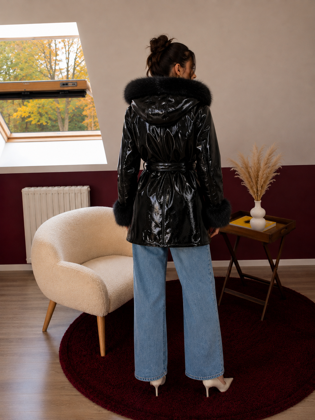 MANTEAU SIMILICUIR FOURRÉ - MaisonKLLY