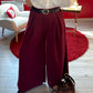 PANTALON FLUIDE BORDEAUX AVEC CEINTURE - MaisonKLLY