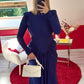 ROBE DOS NU SATIN BLEU CIEL NORTUNE