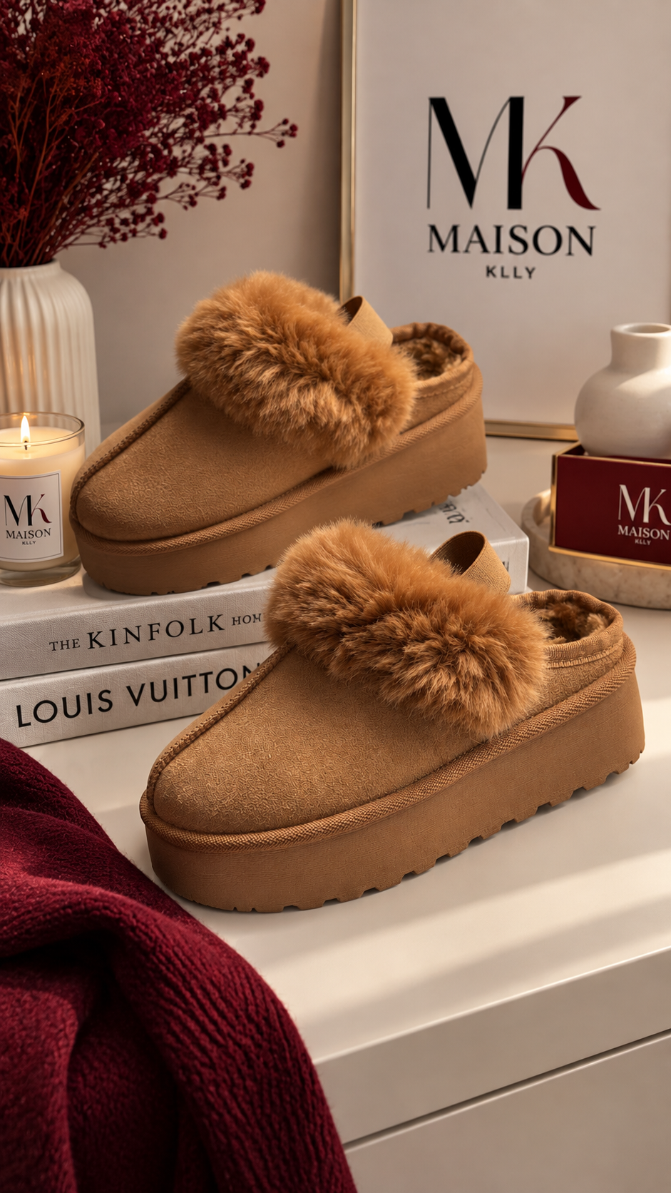 MULES FOURRÉ CAMEL
