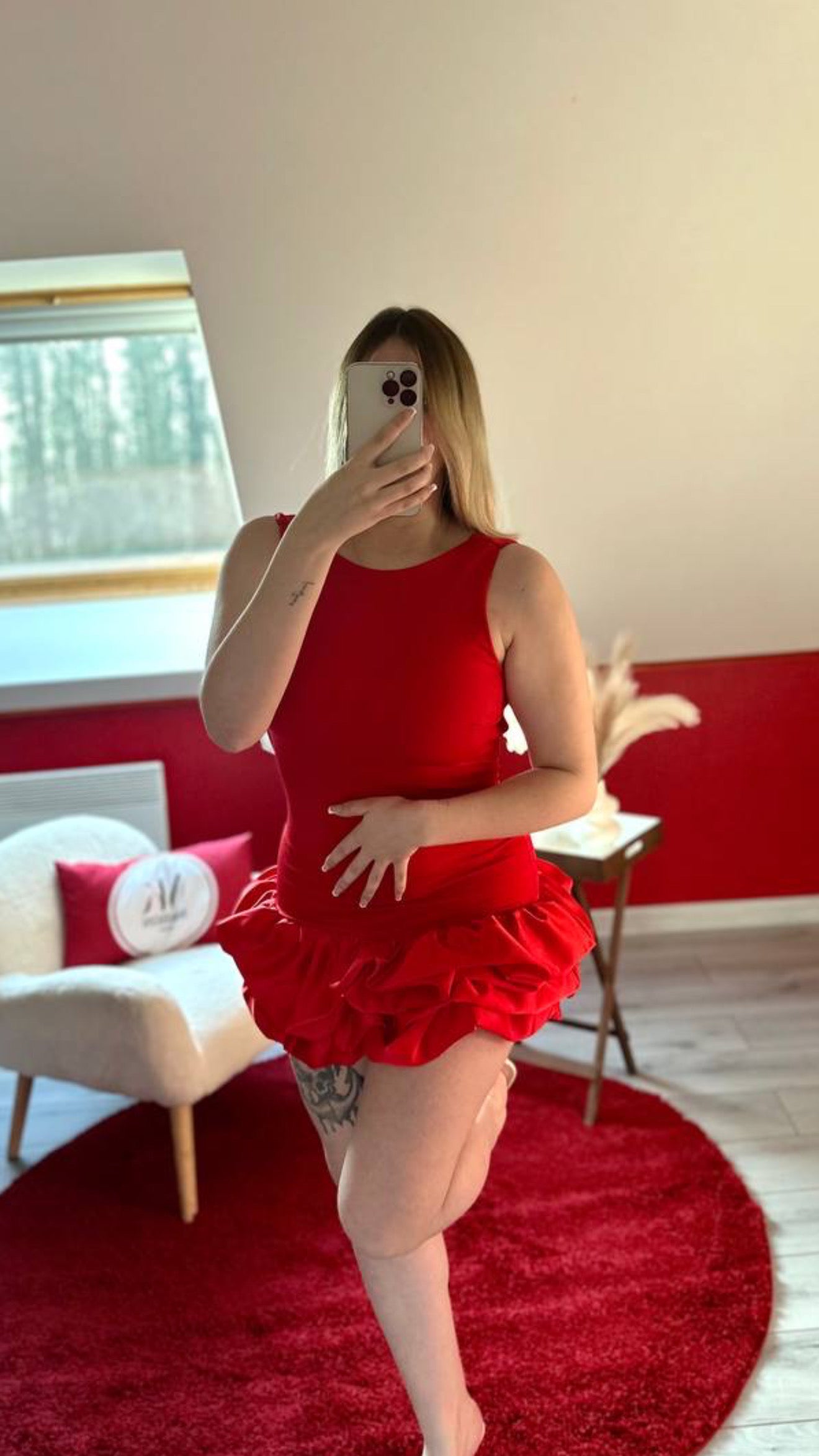 ROBE COMBI-SHORT ROUGE - MaisonKLLY