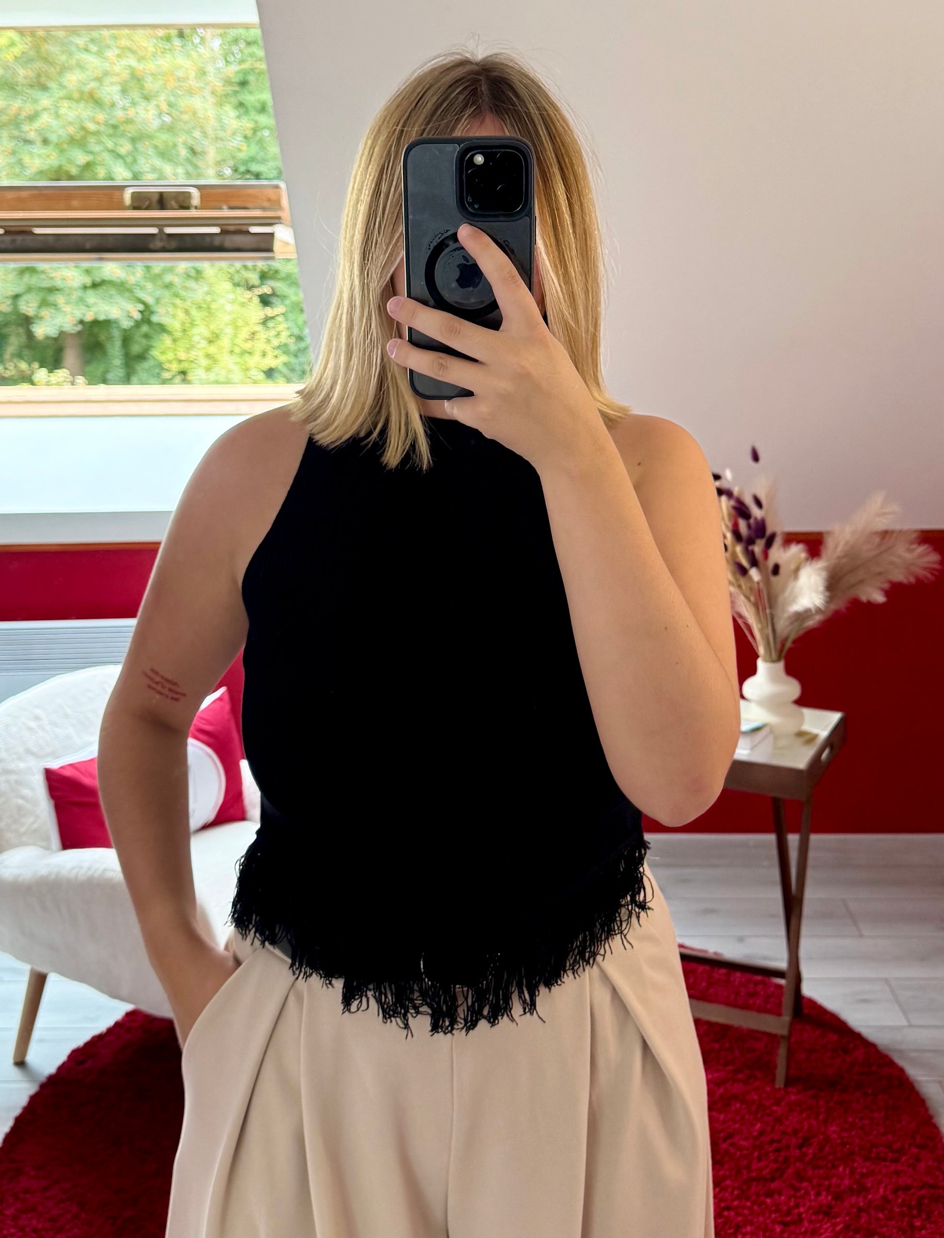 TOP FROUFROU NOIR - MaisonKLLY