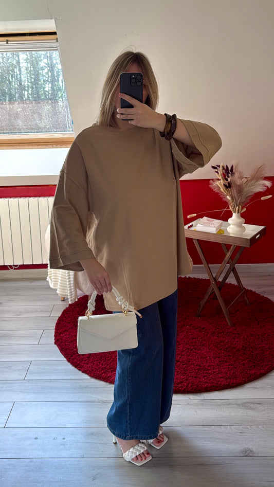 TUNIQUE COTON BEIGE - MaisonKLLY