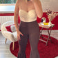 PANTALON JAMBE LARGE CHOCOLAT - MaisonKLLY