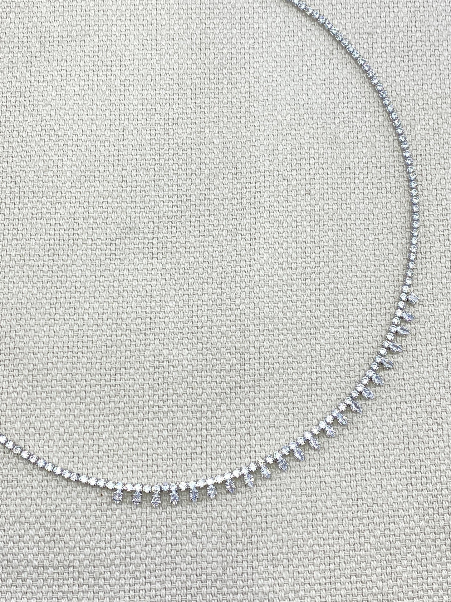 COLLIER DIAMANT ARGENTÉ - MaisonKLLY