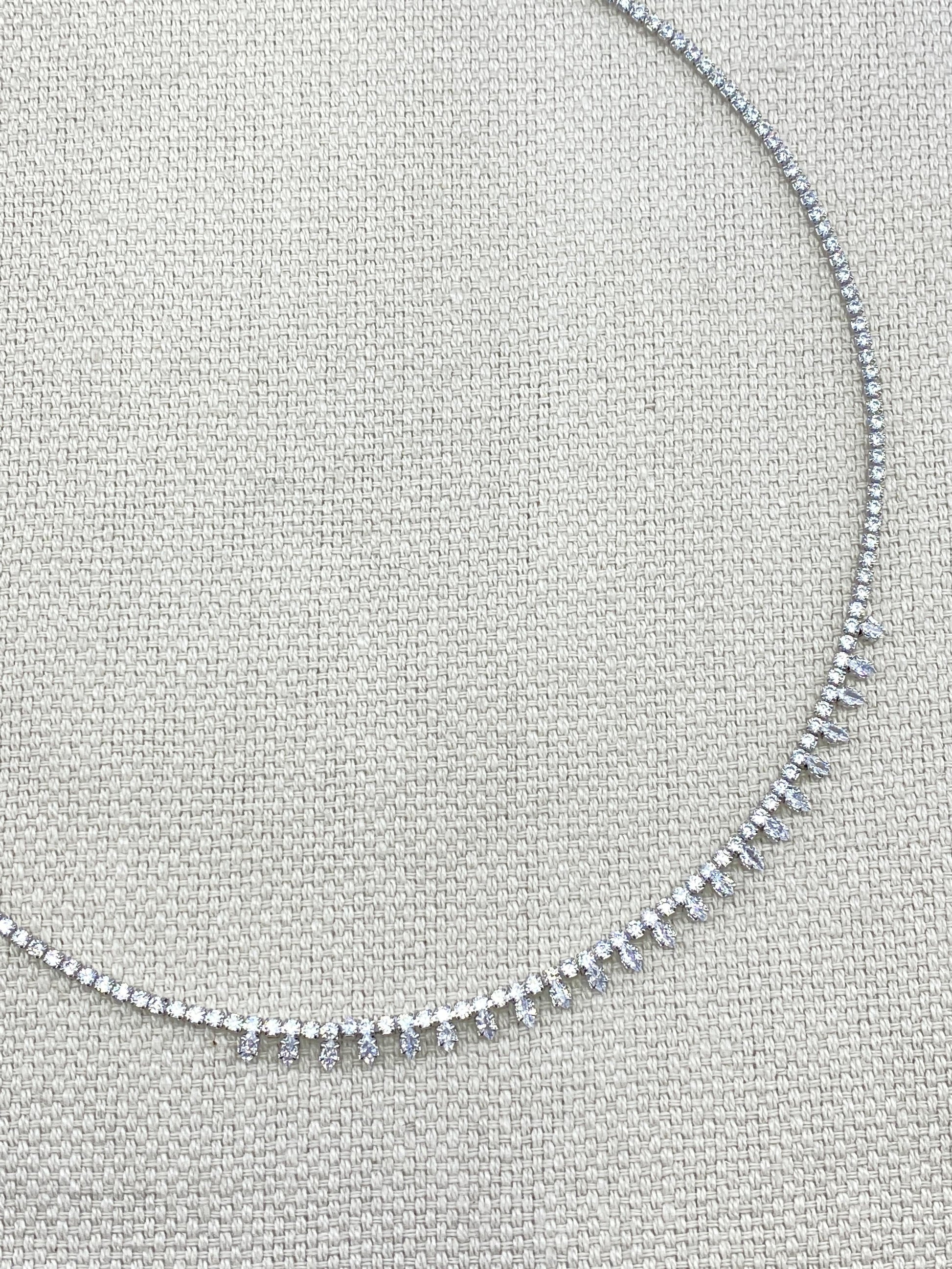 COLLIER DIAMANT ARGENTÉ - MaisonKLLY