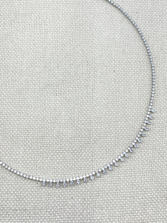 COLLIER DIAMANT ARGENTÉ - MaisonKLLY