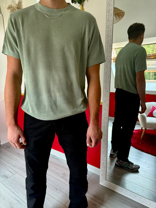 TEE-SHIRT EN MAILLE VERT D’EAU - MaisonKLLY