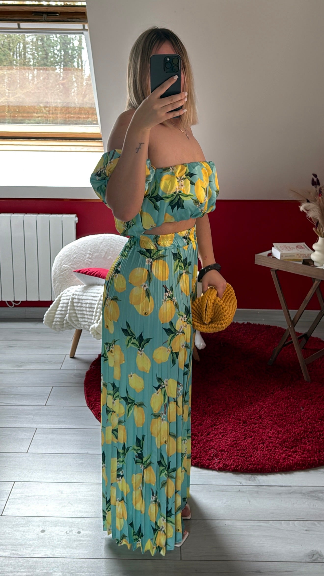 ENSEMBLE SATIN CITRON VERT D’EAU - MaisonKLLY