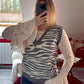 PULL SANS MANCHE ZÉBRÉ GRIS - MaisonKLLY
