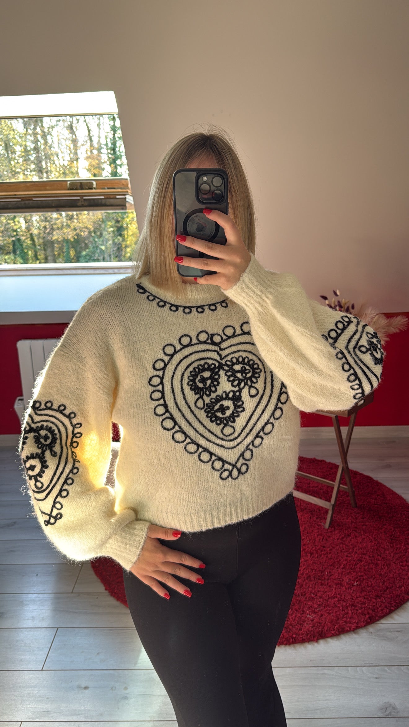PULL BRODÉ LAINE ÉCRU - MaisonKLLY