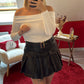 JUPE-SHORT EN CUIR