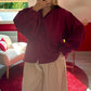 CHEMISE MANCHE BOUFFANTE BORDEAUX - MaisonKLLY