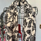 ÉCHARPE EN LAINE IMPRIMÉ FLEURS NOIR - MaisonKLLY