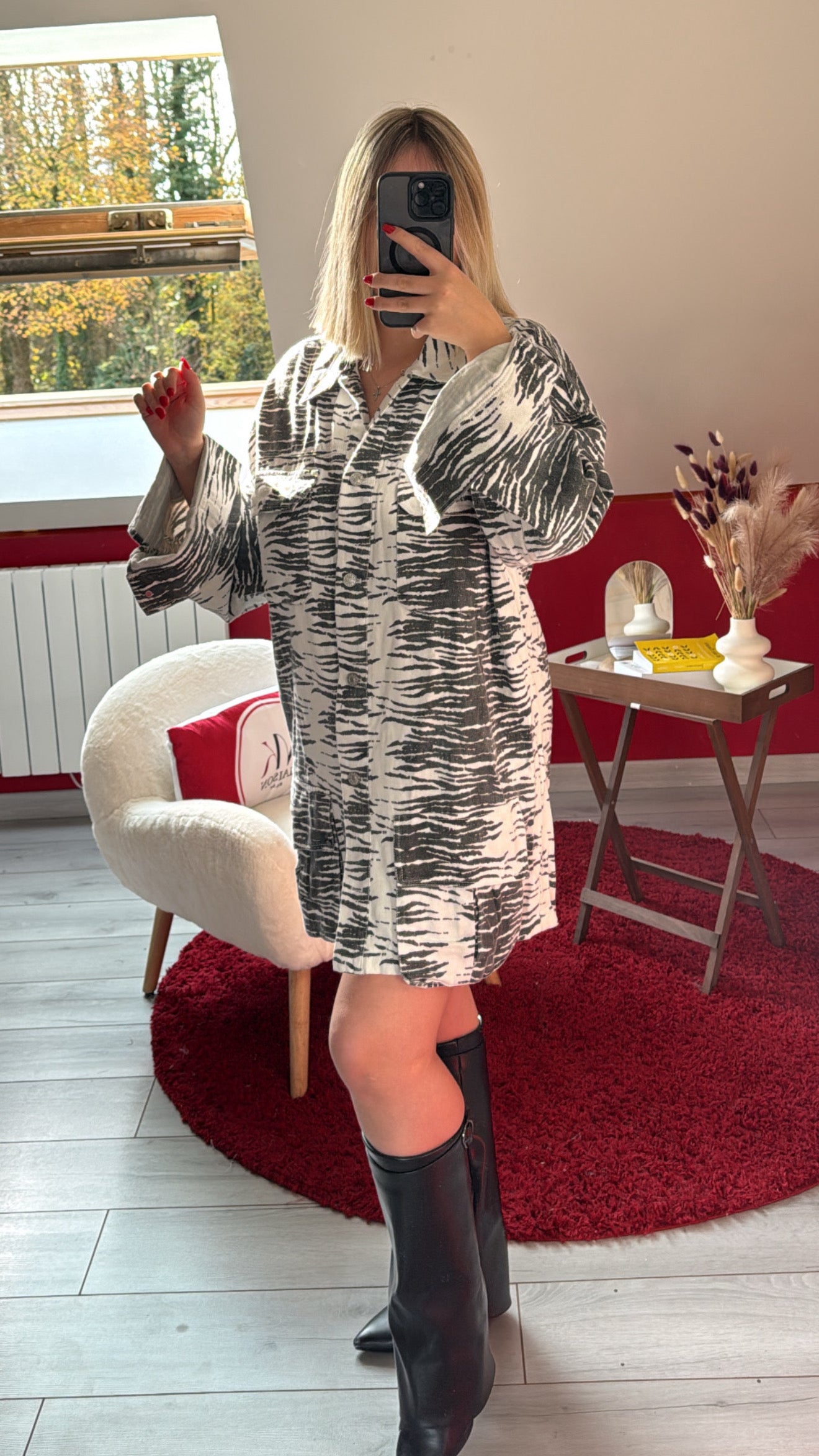 ROBE/VESTE EN JEANS ZÉBRÉ - MaisonKLLY