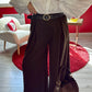 PANTALON FLUIDE CHOCOLAT AVEC CEINTURE - MaisonKLLY