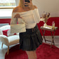 JUPE-SHORT EN CUIR