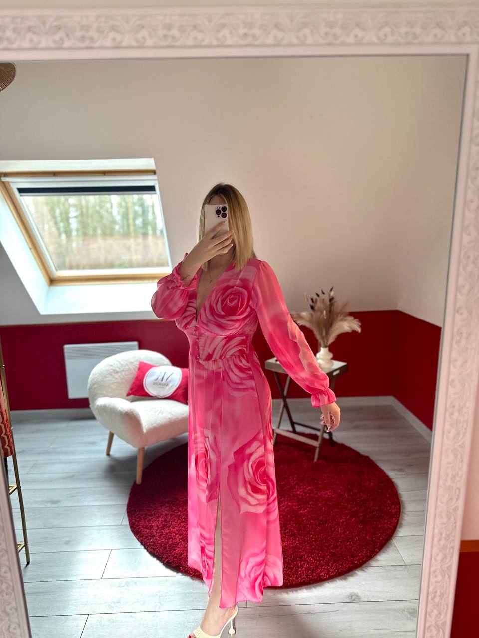 ROBE FLEURS ROSE - MaisonKLLY