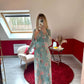 ROBE FLEURS BLEU - MaisonKLLY