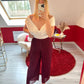 PANTALON FLUIDE AVEC DOUBLURE BORDEAUX - MaisonKLLY