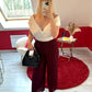 PANTALON FLUIDE AVEC DOUBLURE BORDEAUX - MaisonKLLY