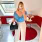PANTALON FLUIDE AVEC DOUBLURE ÉCRU - MaisonKLLY
