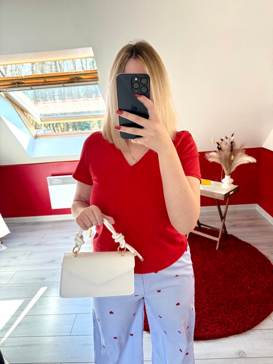 T-SHIRT ROUGE COTON - MaisonKLLY